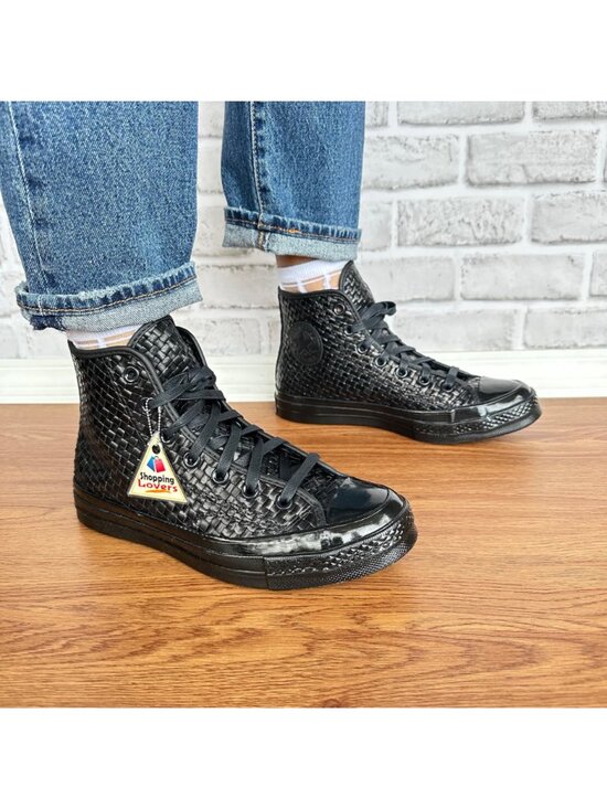 ❤️Converse Chuck 70 Woven Luxe Leather Sz 5.5 Men\'s Shoes Sneakers Black A14450C main image 4